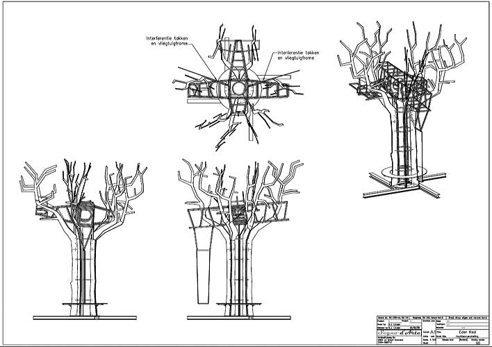 tekening - boom voor de 2008 Messe in München - in opdracht van het Bouwfonds (Rabo) - Plaatsing 1 t/m 5 Oktober 2008