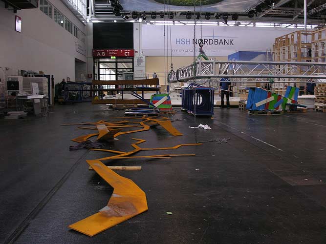 Messe 2008 München - in opdracht van het Bouwfonds (Rabo) - vervoer, opbouw en installatie 1 t/m 5 Oktober 2008.